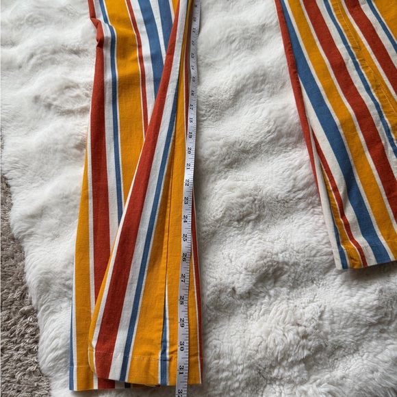 Free People Real Deal Colorful Hippie Retro Stretch Striped Flare Pants-M - Picture 13 of 15
